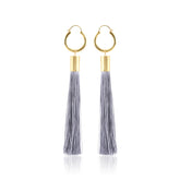 Maleha Tassel Earrings - Grey
